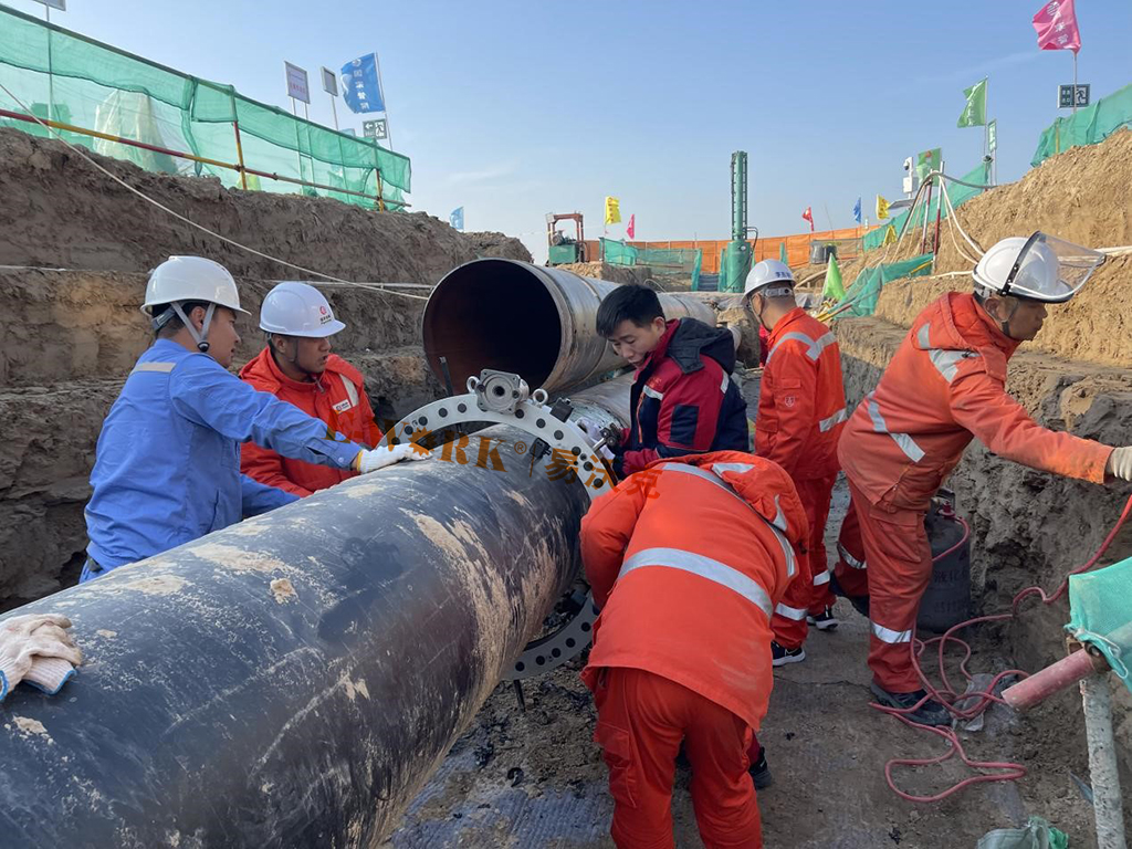 魯皖一期D610成品油管道冷切割坡口ESCG2228現場應用